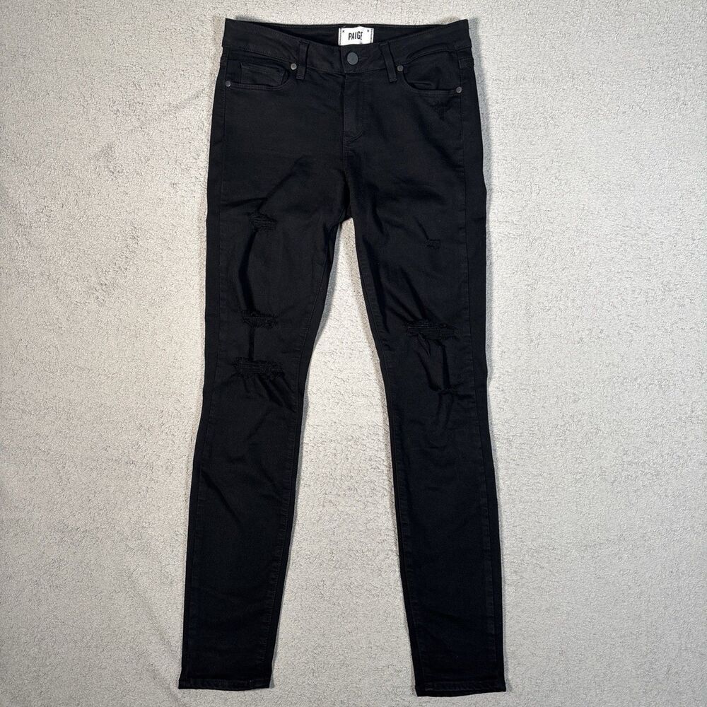 Paige Jeans Verdugo Ultra Skinny‎ Women’s Size 28 Fit 29x29 Black Shadow Grunge